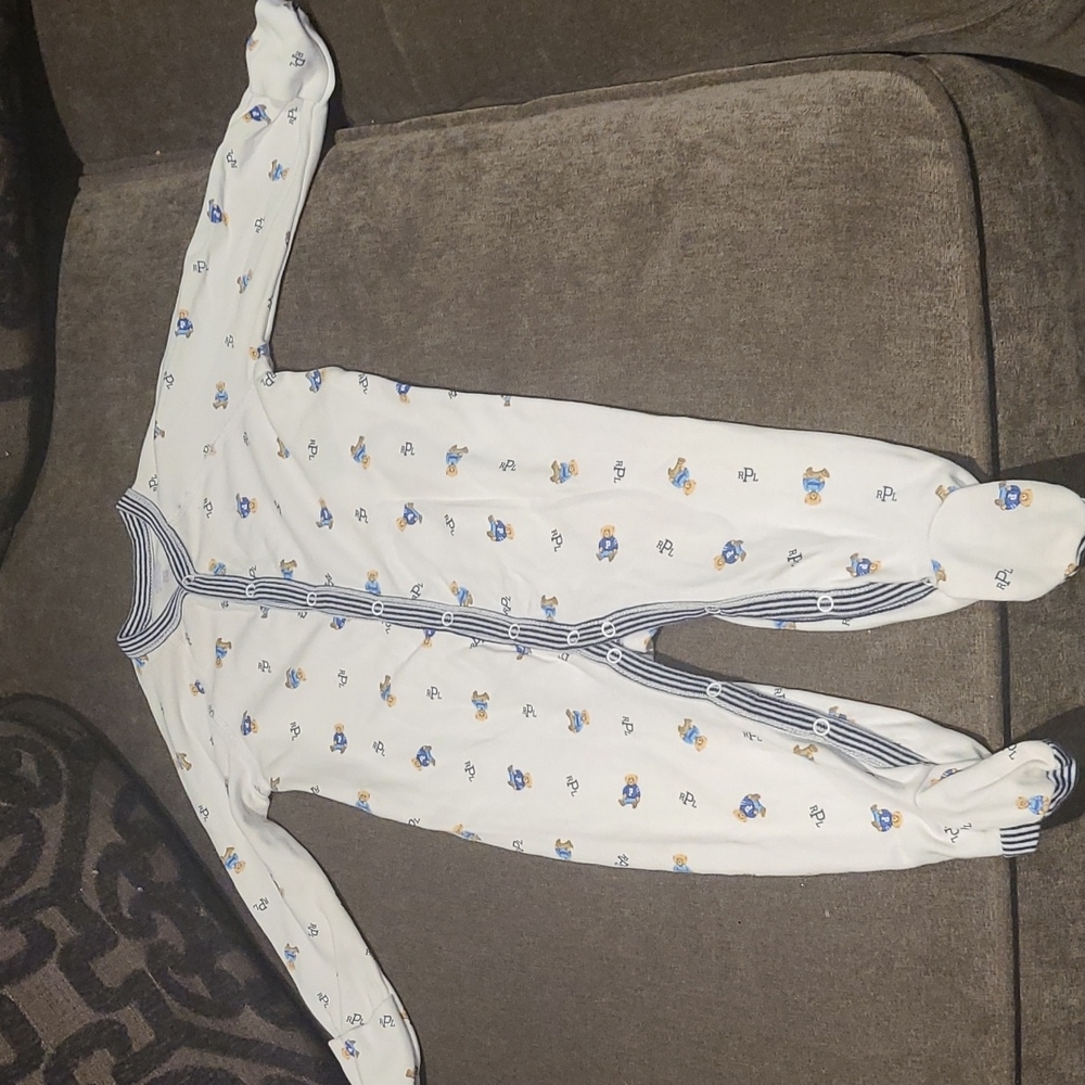 Ralph lauren infant sleeper with matching  bib
